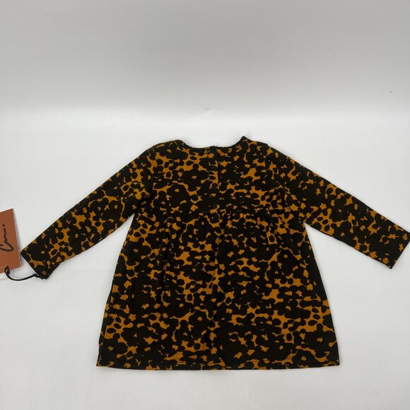 Nordstrom Babies Kids Cristina Martinez Graphic Dress Brown Bloom Smudge 18M NWT - Picture 3 of 6